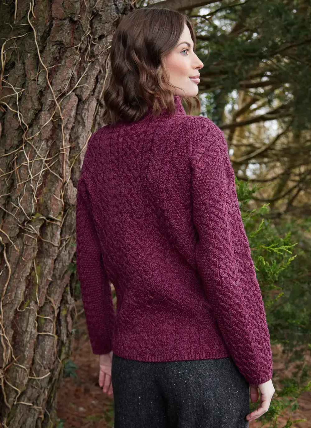 Ava Aran Funnel Neck Sweater