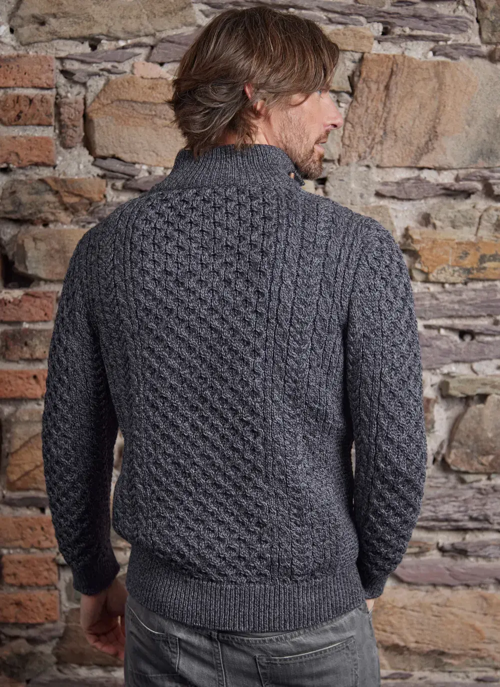 Cormac Toggle Neck Aran Sweater