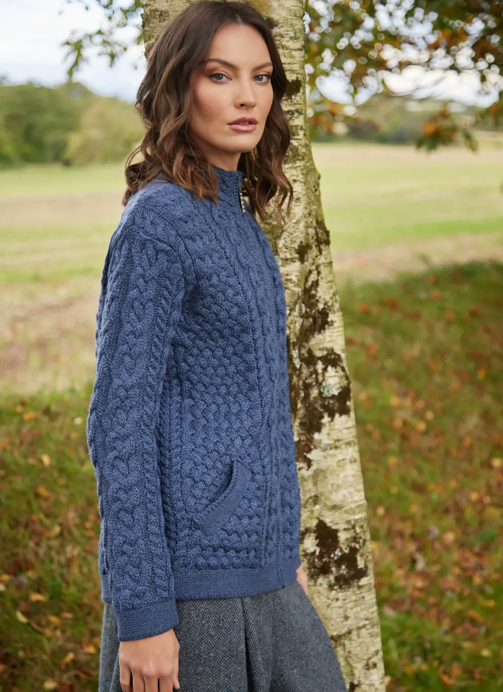 Clodagh Zip Aran Cardigan