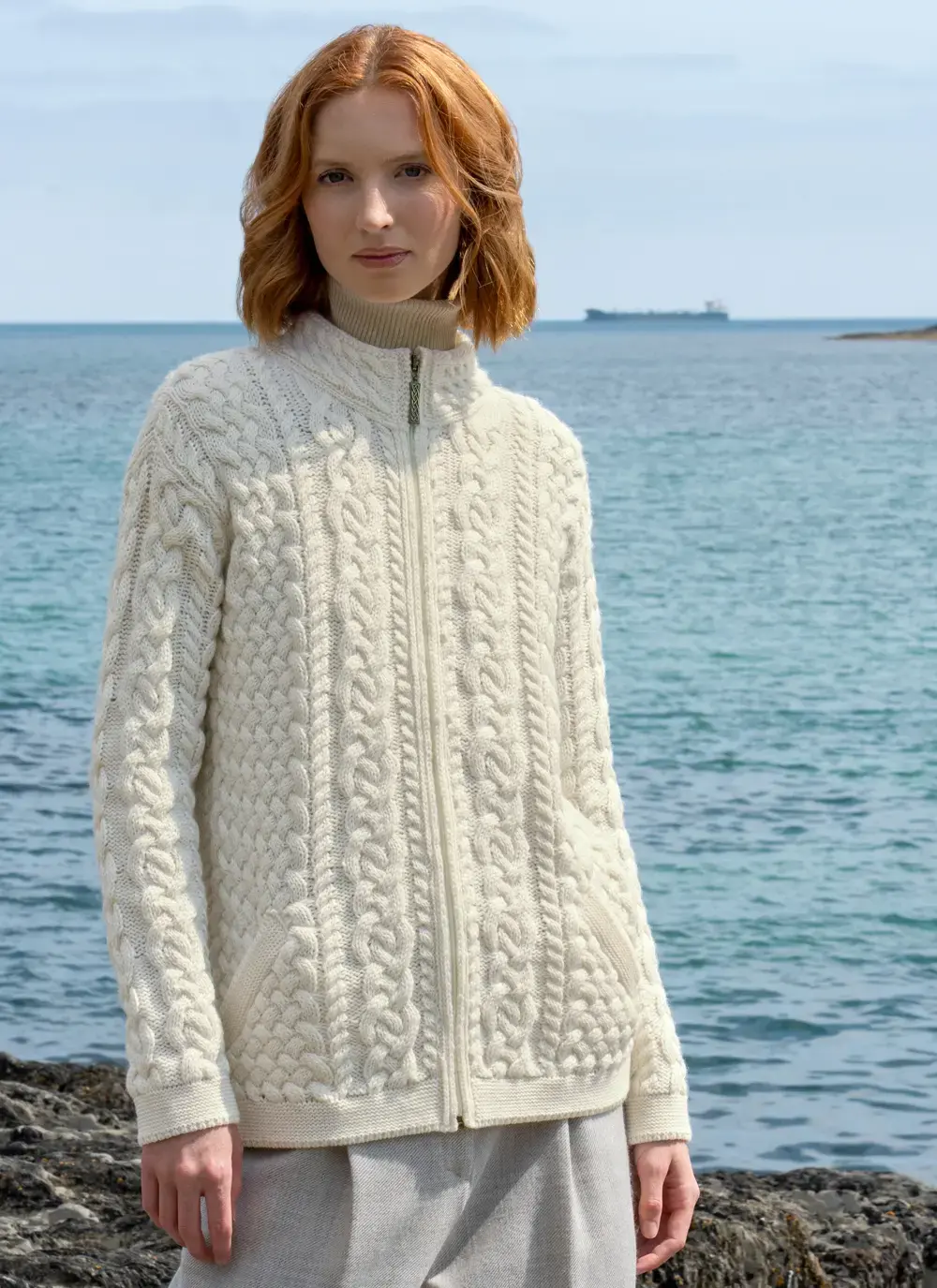 Clodagh Zip Aran Cardigan