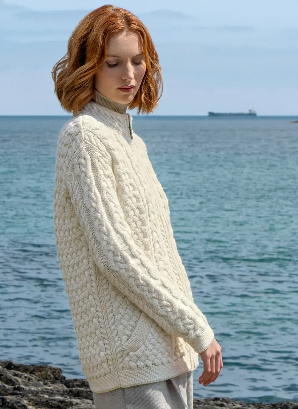 Clodagh Zip Aran Cardigan
