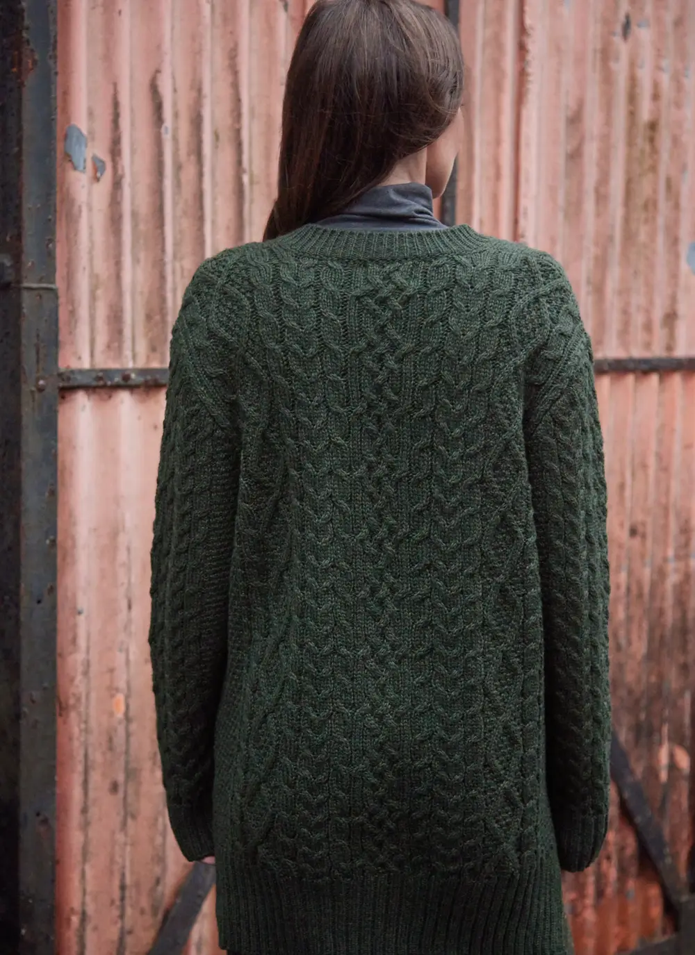 Cliona Cable V-Neck Aran Sweater
