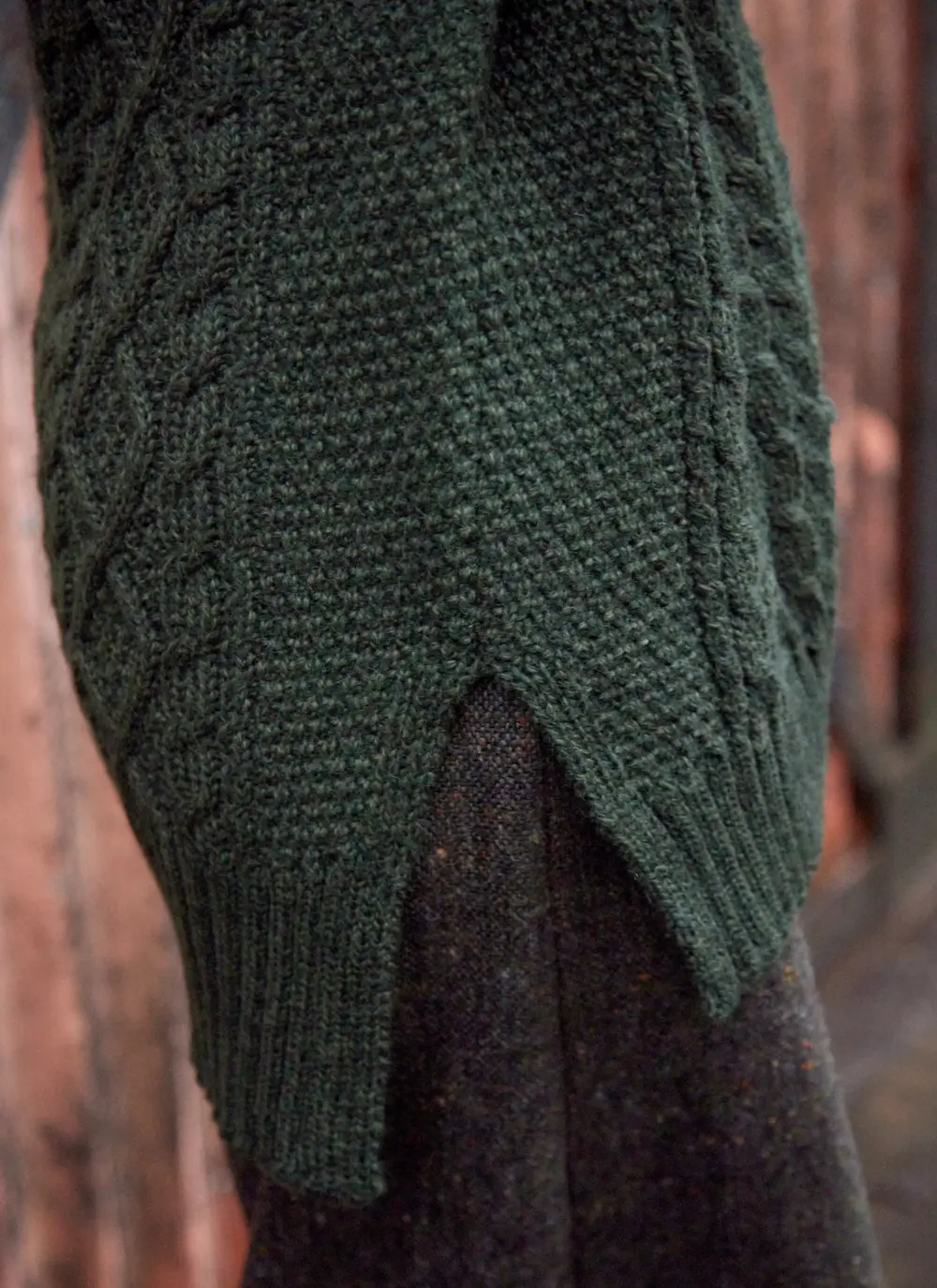 Cliona Cable V-Neck Aran Sweater