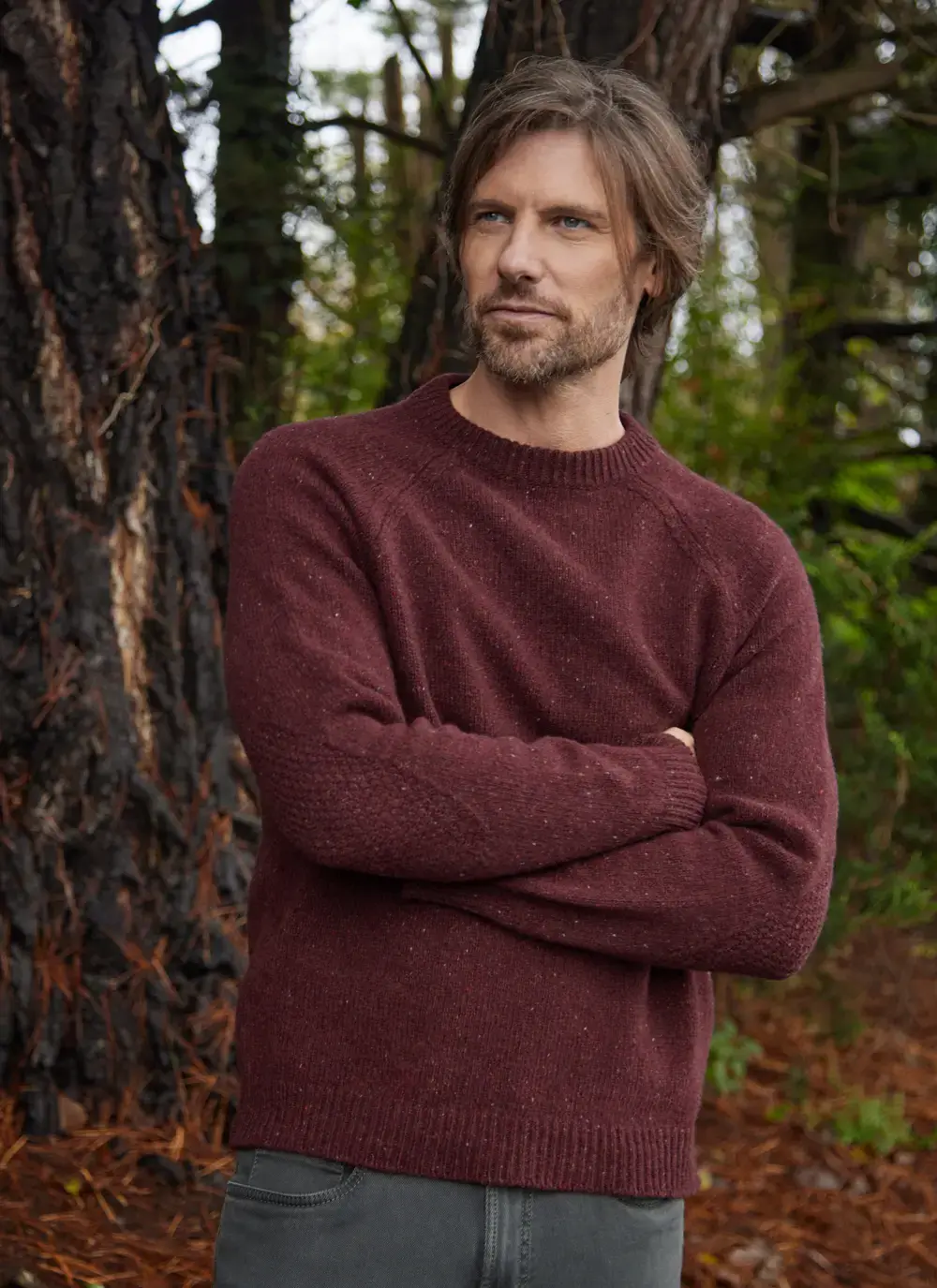 Aidan Wool Cashmere Tweed Crew