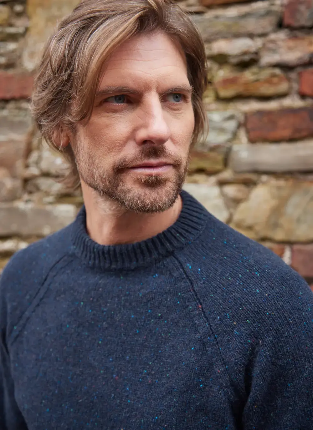 Aidan Wool Cashmere Tweed Crew