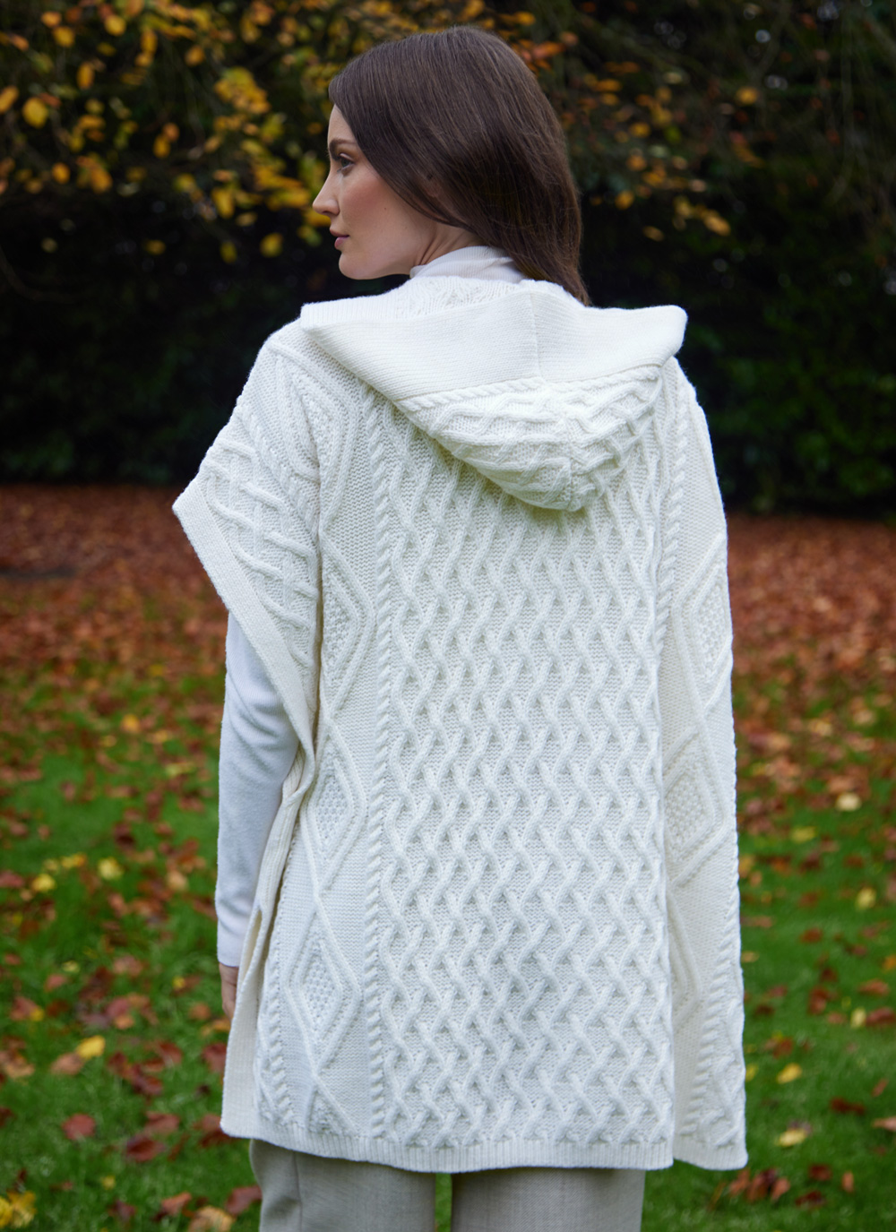 Caragh Hooded Aran Poncho