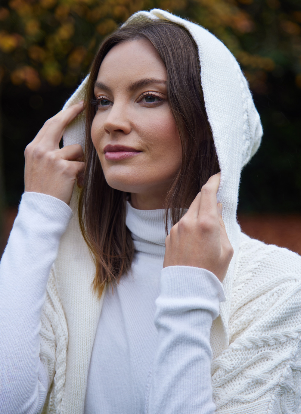 Caragh Hooded Aran Poncho
