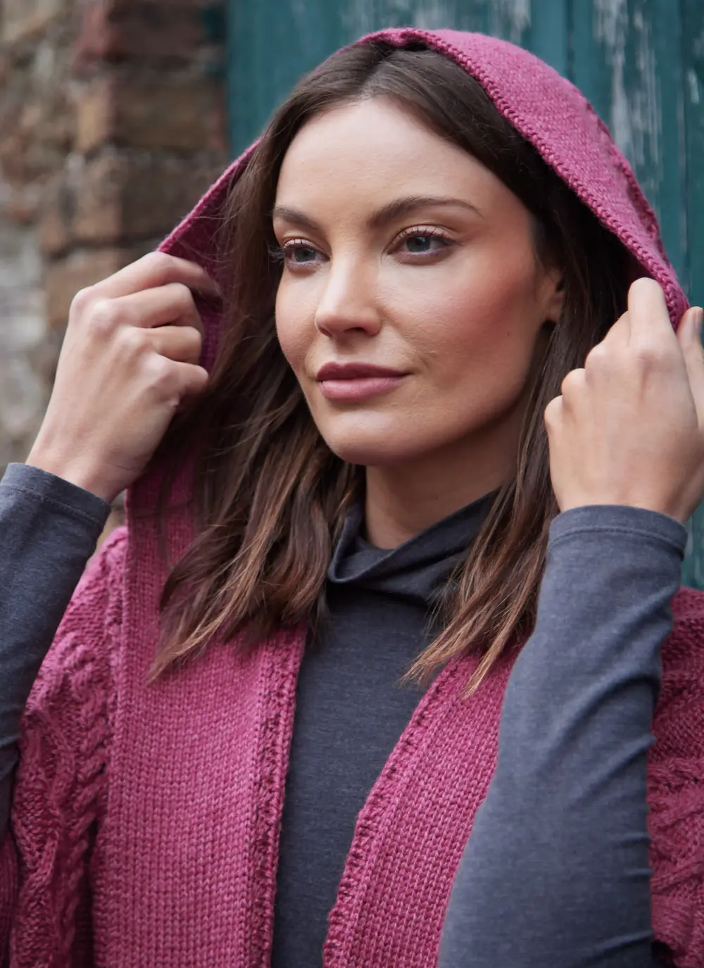 Caragh Hooded Aran Poncho