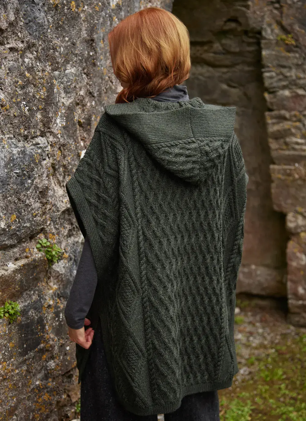 Caragh Hooded Aran Poncho
