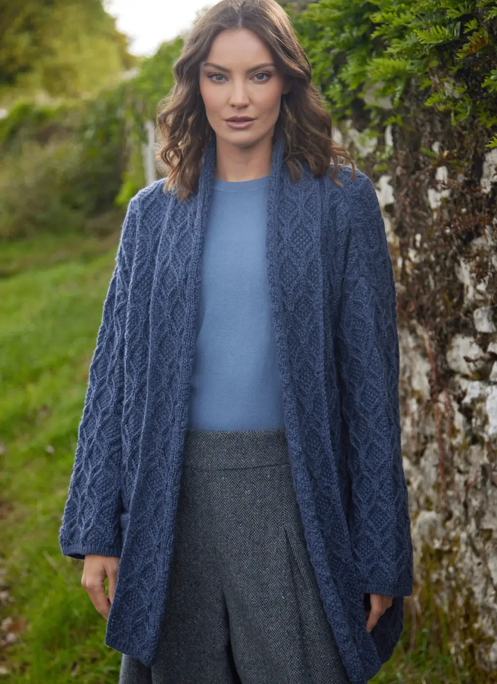 Molly Diamond Drape Aran Cardigan