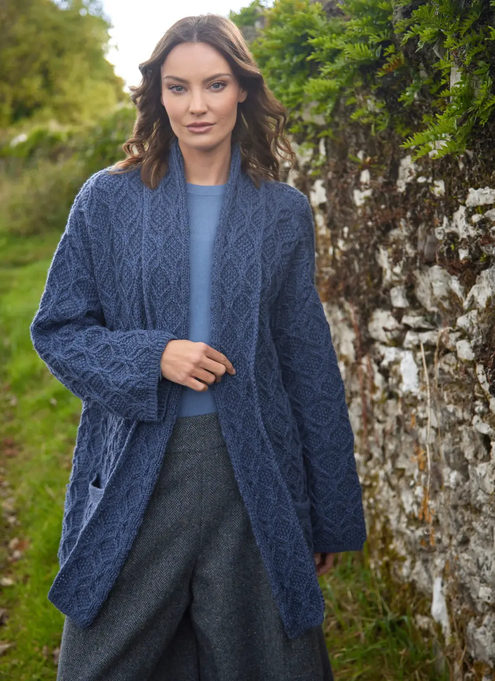 Molly Diamond Drape Aran Cardigan