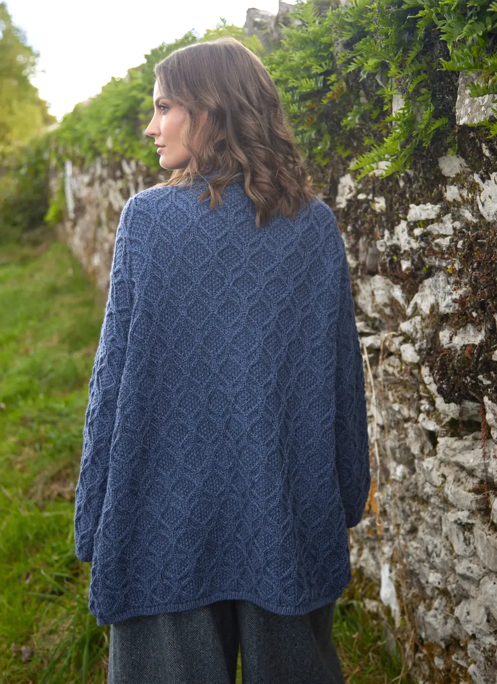 Molly Diamond Drape Aran Cardigan