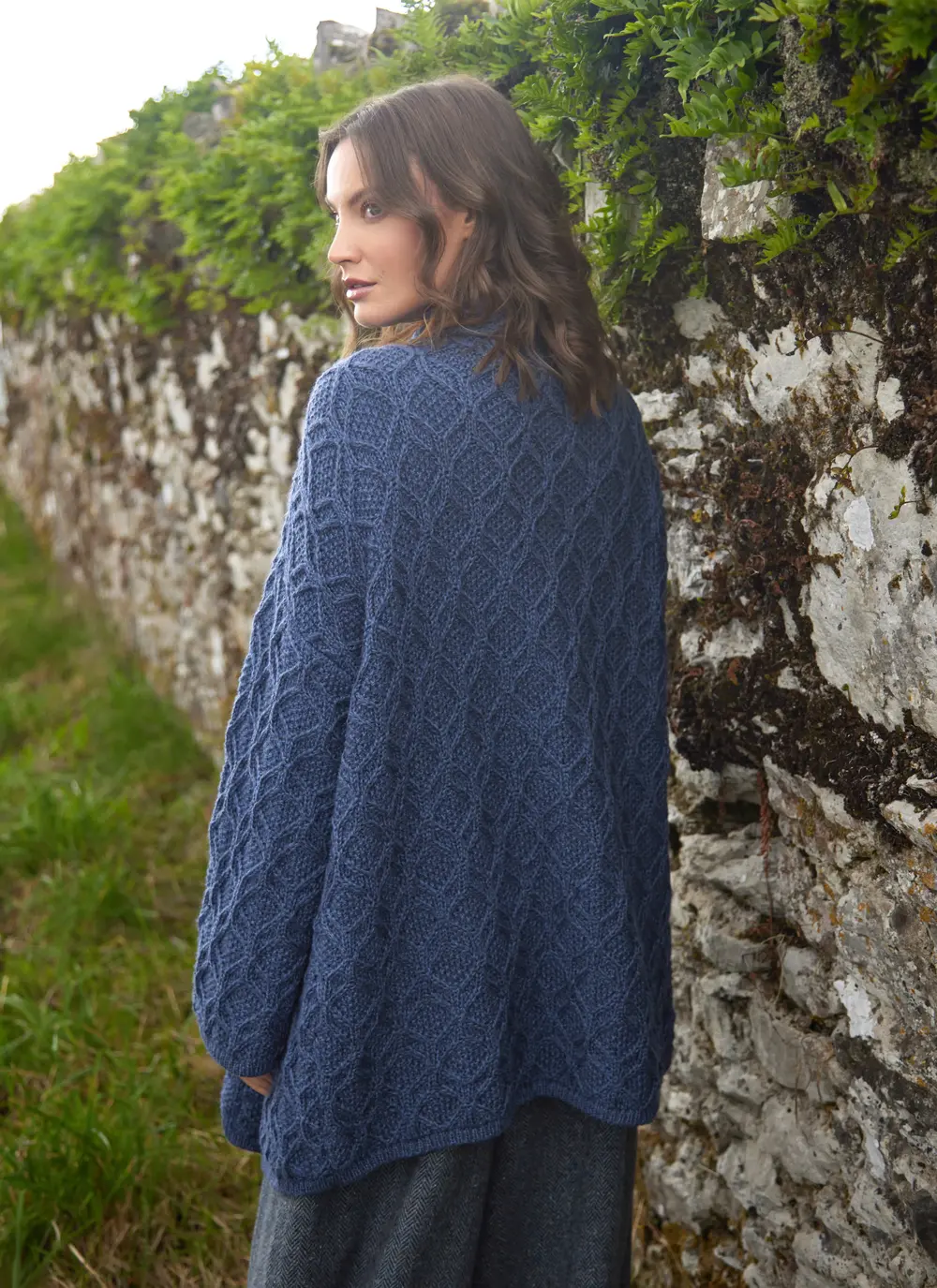 Molly Diamond Drape Aran Cardigan