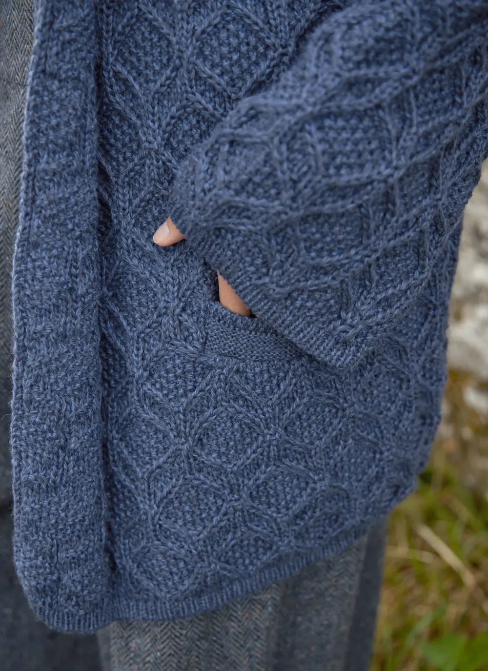Molly Diamond Drape Aran Cardigan