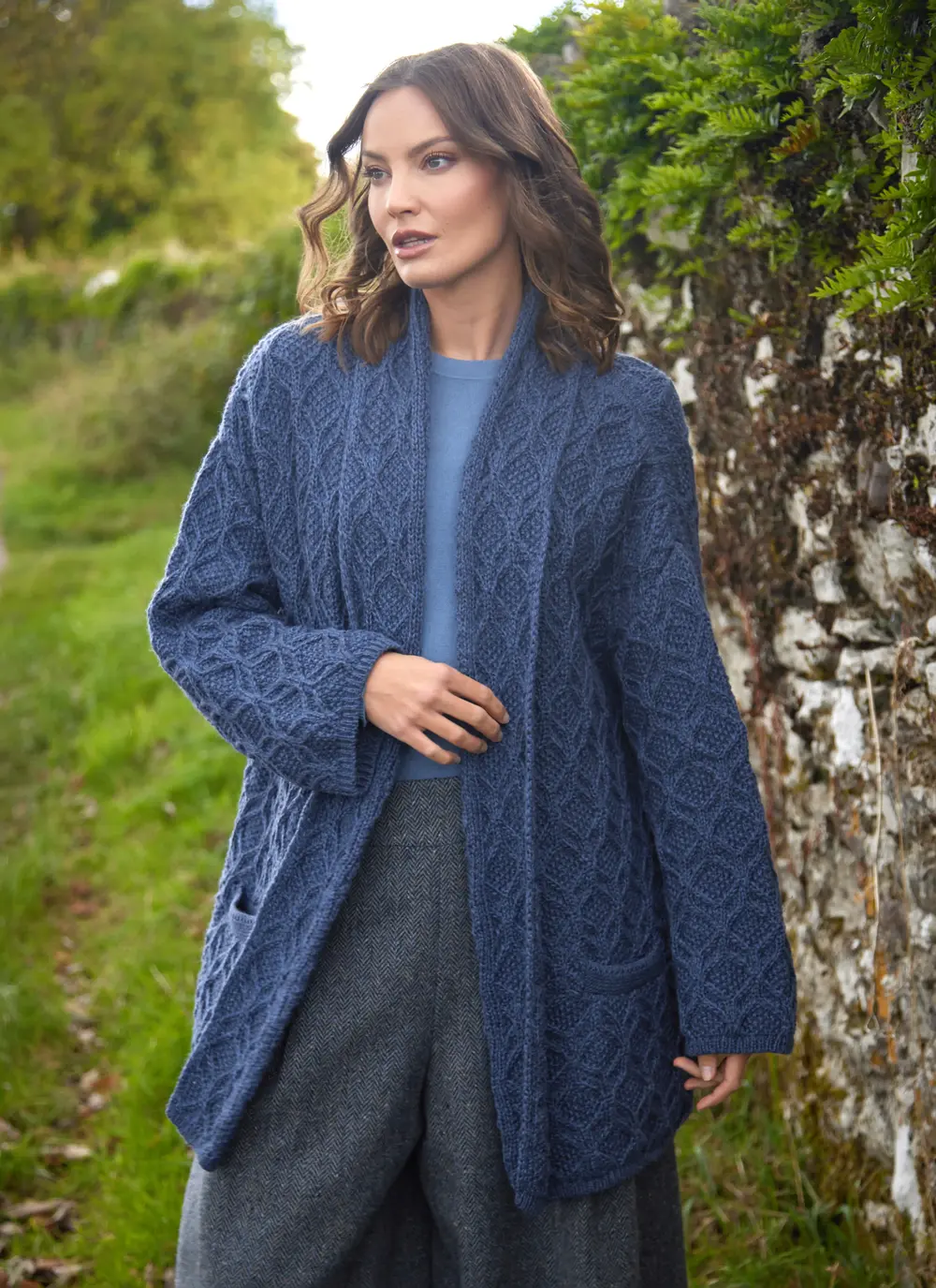Molly Diamond Drape Aran Cardigan