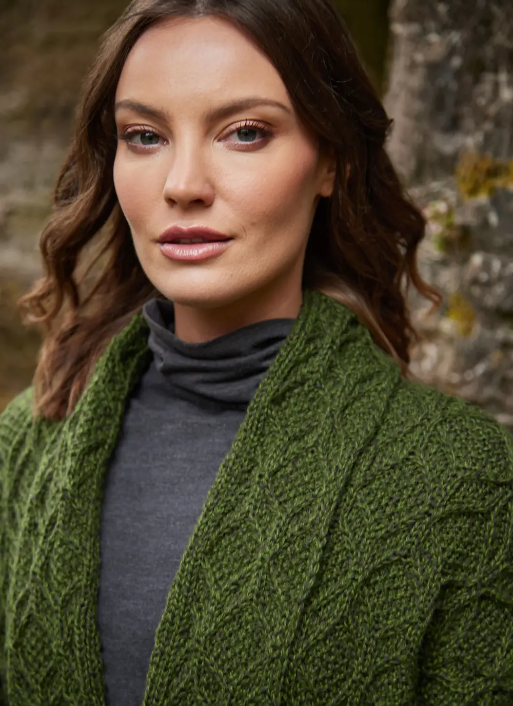 Molly Diamond Drape Aran Cardigan