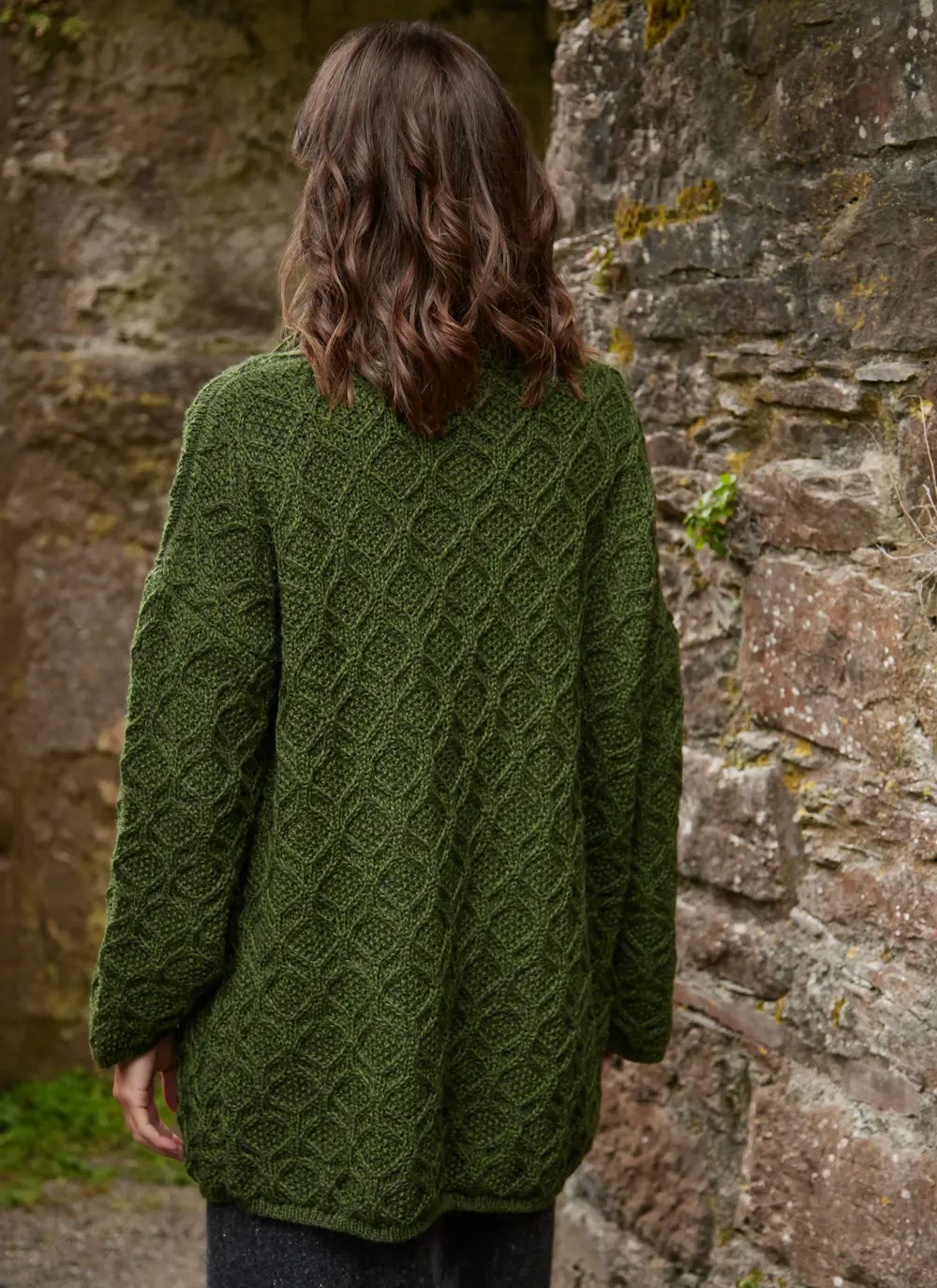 Molly Diamond Drape Aran Cardigan