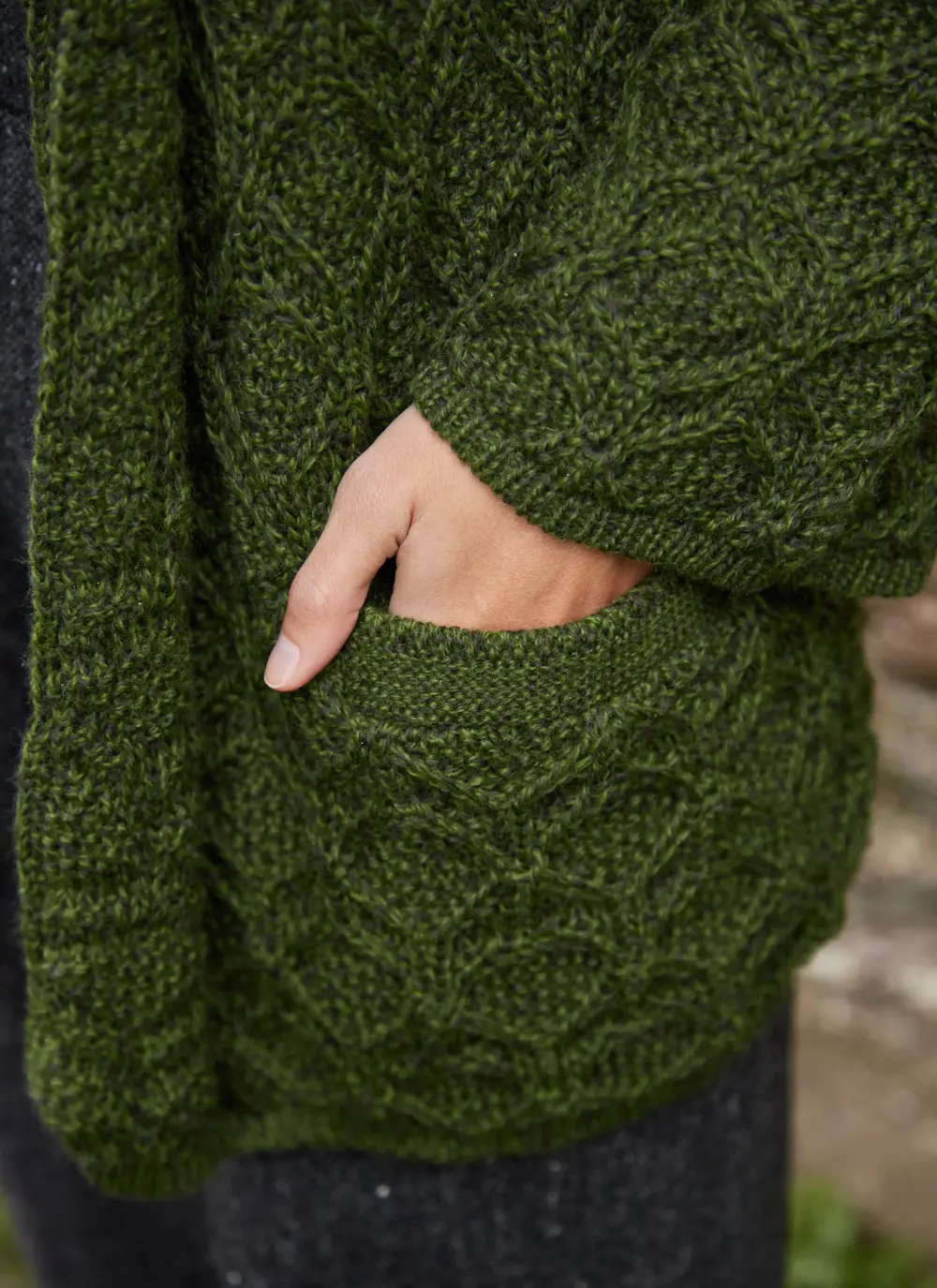 Molly Diamond Drape Aran Cardigan
