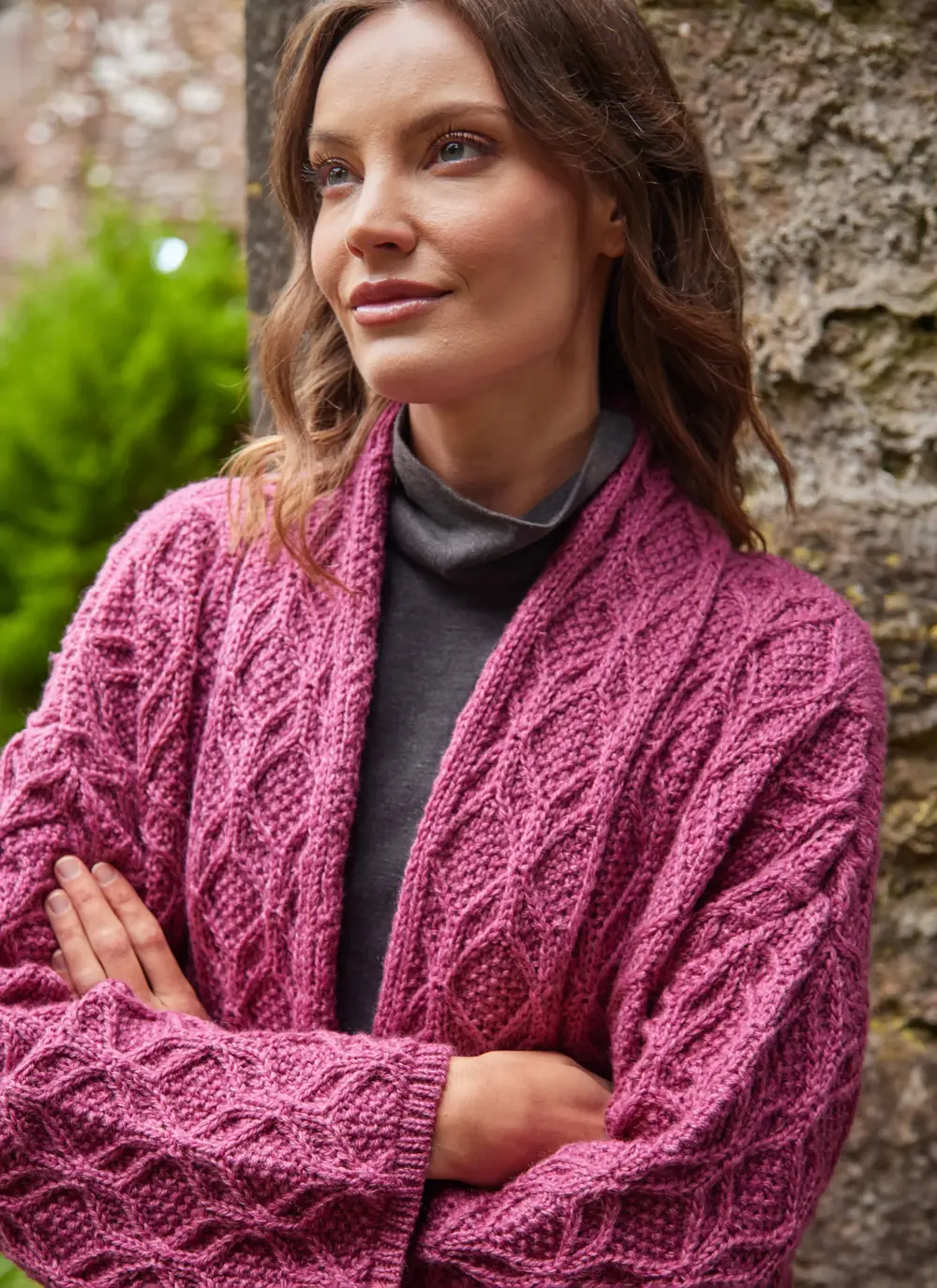 Molly Diamond Drape Aran Cardigan