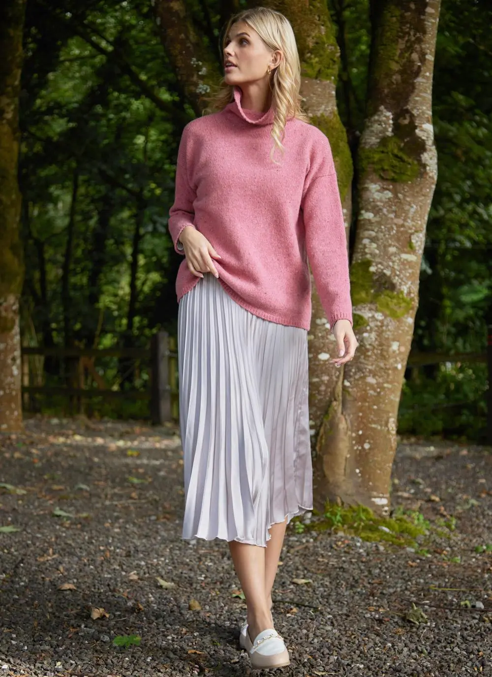 Isla Wool Cashmere Slouchy Funnel Neck Sweater
