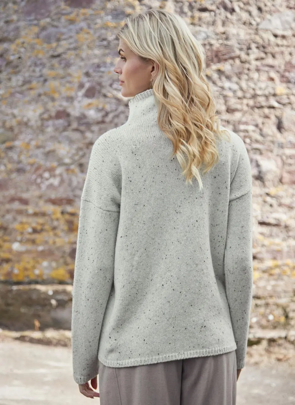 Isla Wool Cashmere Slouchy Funnel Neck Sweater