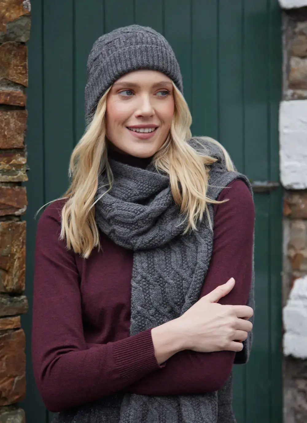 Merino Aran Cable Beanie 