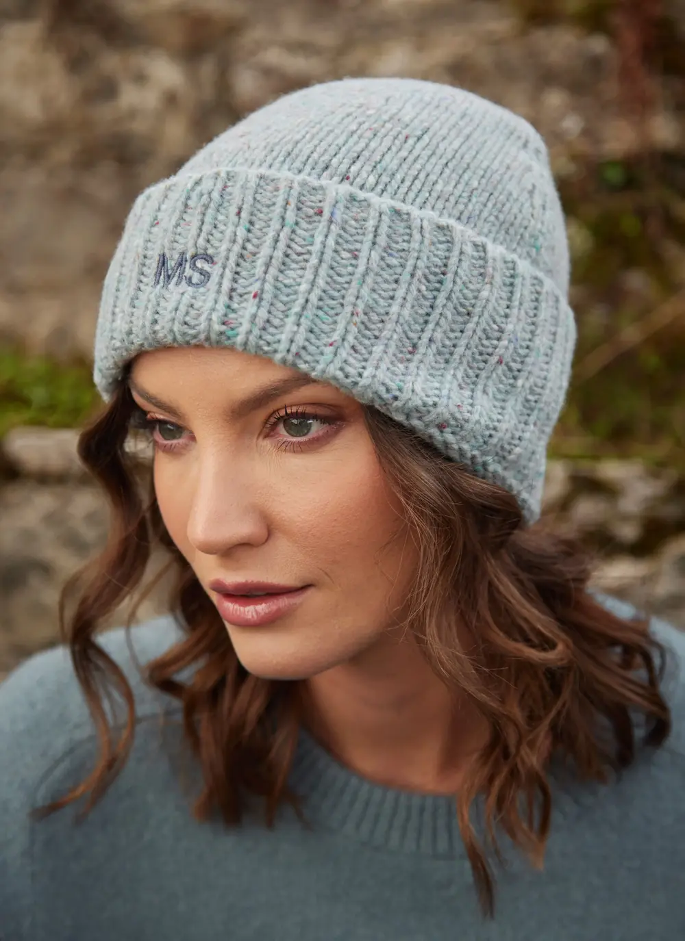 Personalized Cashmere/Wool Donegal Beanie 