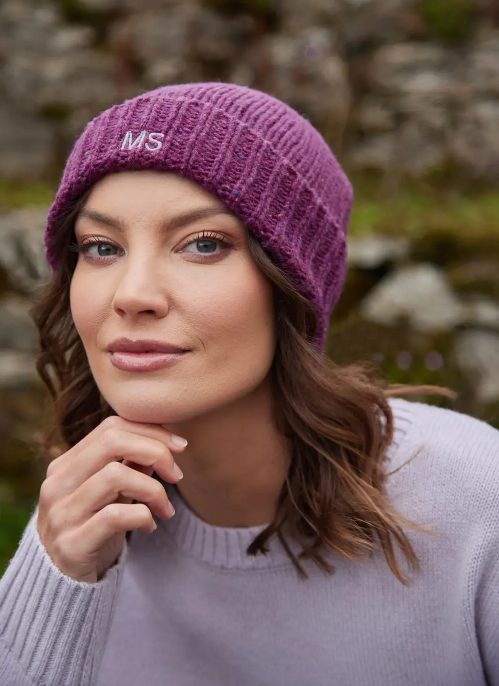 Personalized Cashmere/Wool Donegal Beanie 