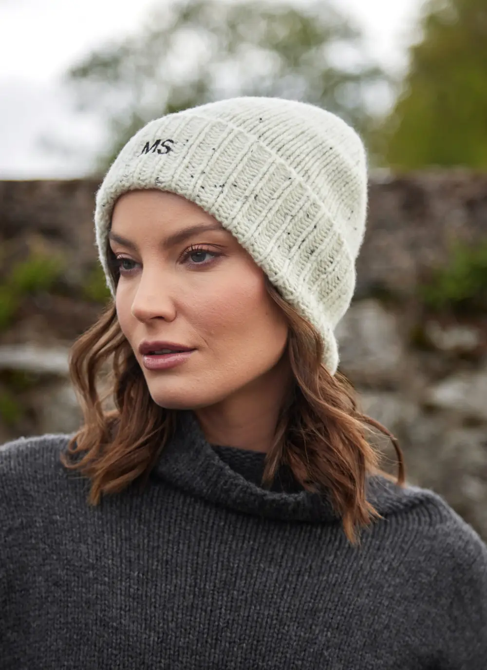 Personalized Cashmere/Wool Donegal Beanie 