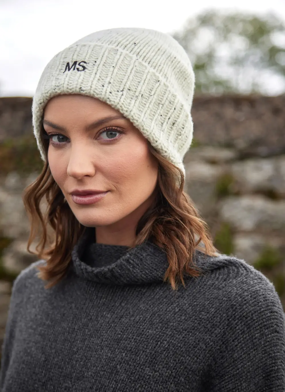 Personalized Cashmere/Wool Donegal Beanie 