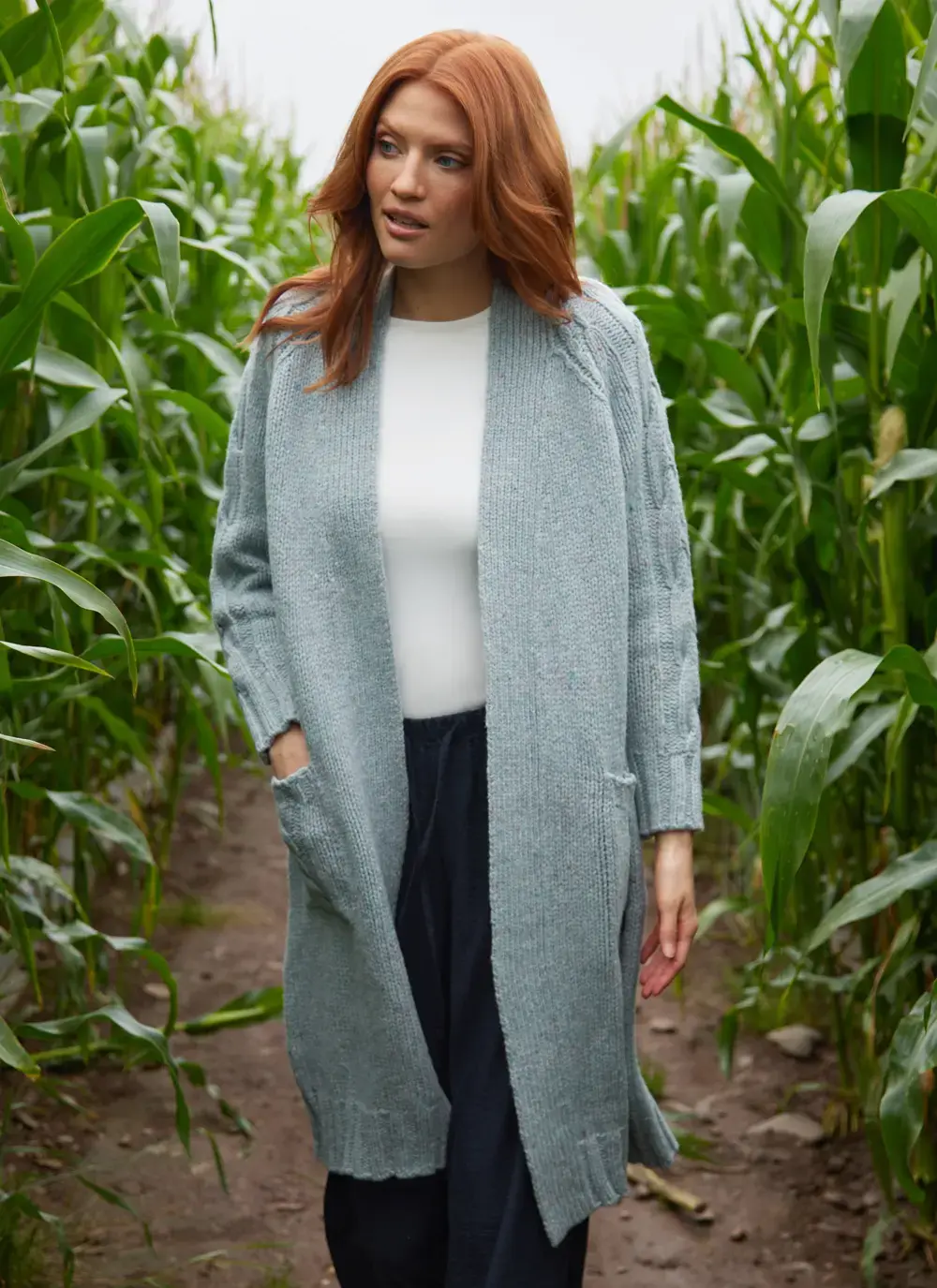 Sofia Wool Cashmere Long Cardigan 