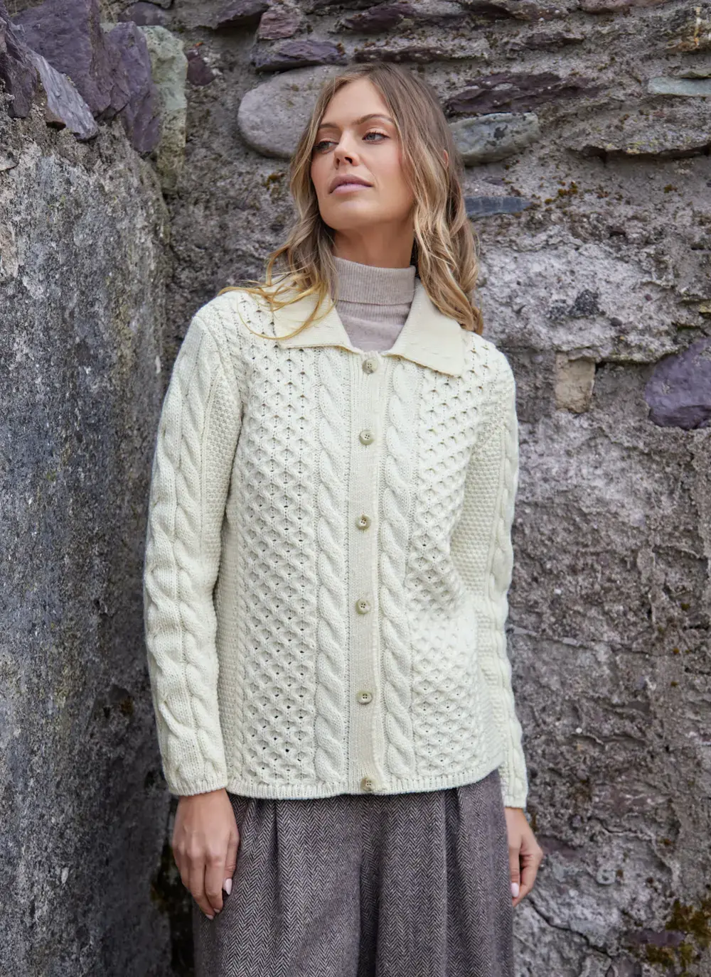 Saoirse Aran Collar Cardigan