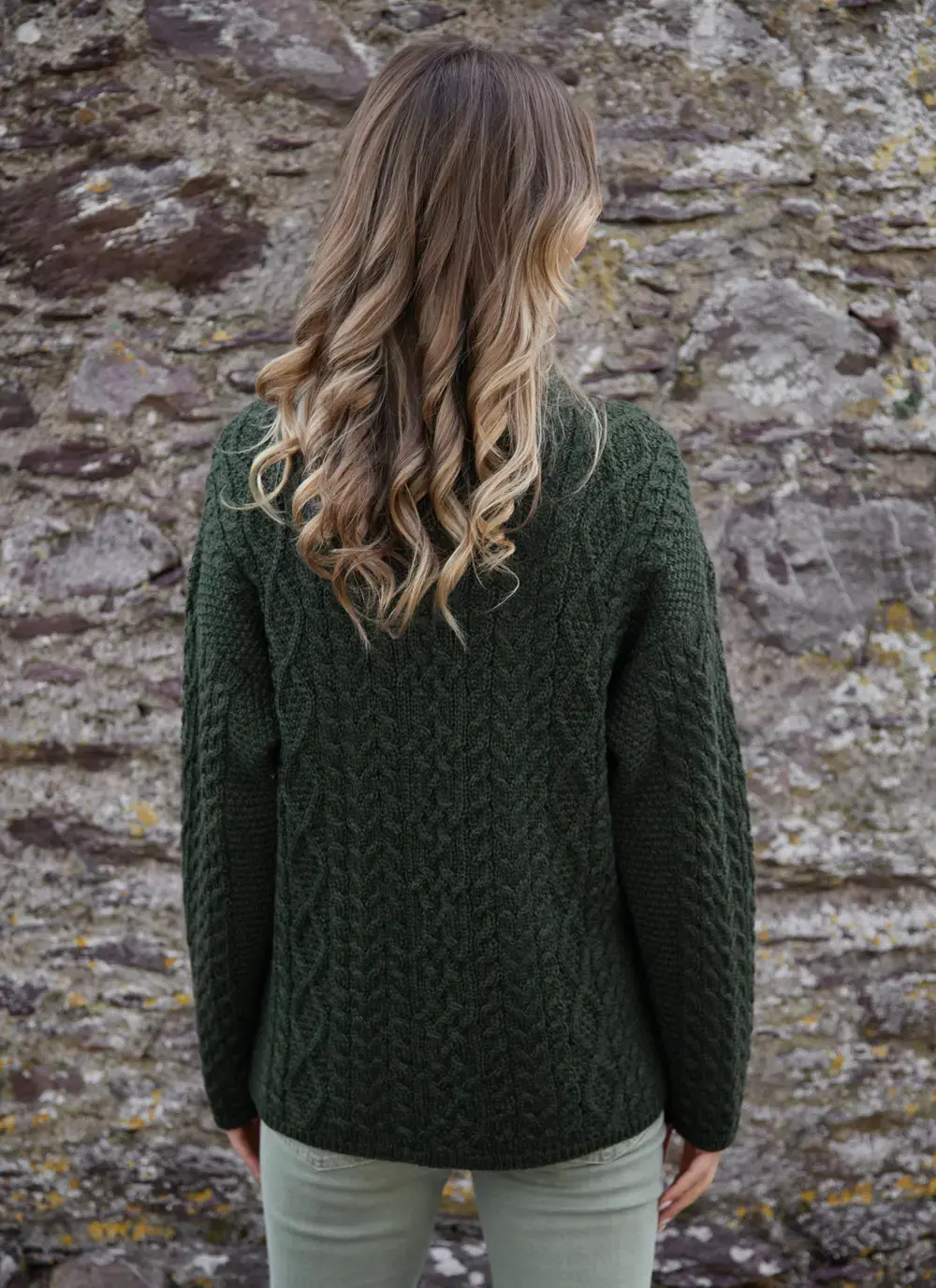Ava Aran Funnel Neck Sweater
