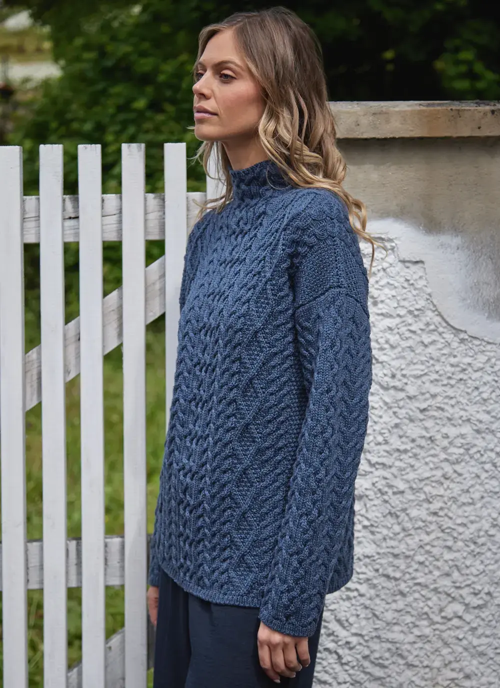 Ava Aran Funnel Neck Sweater