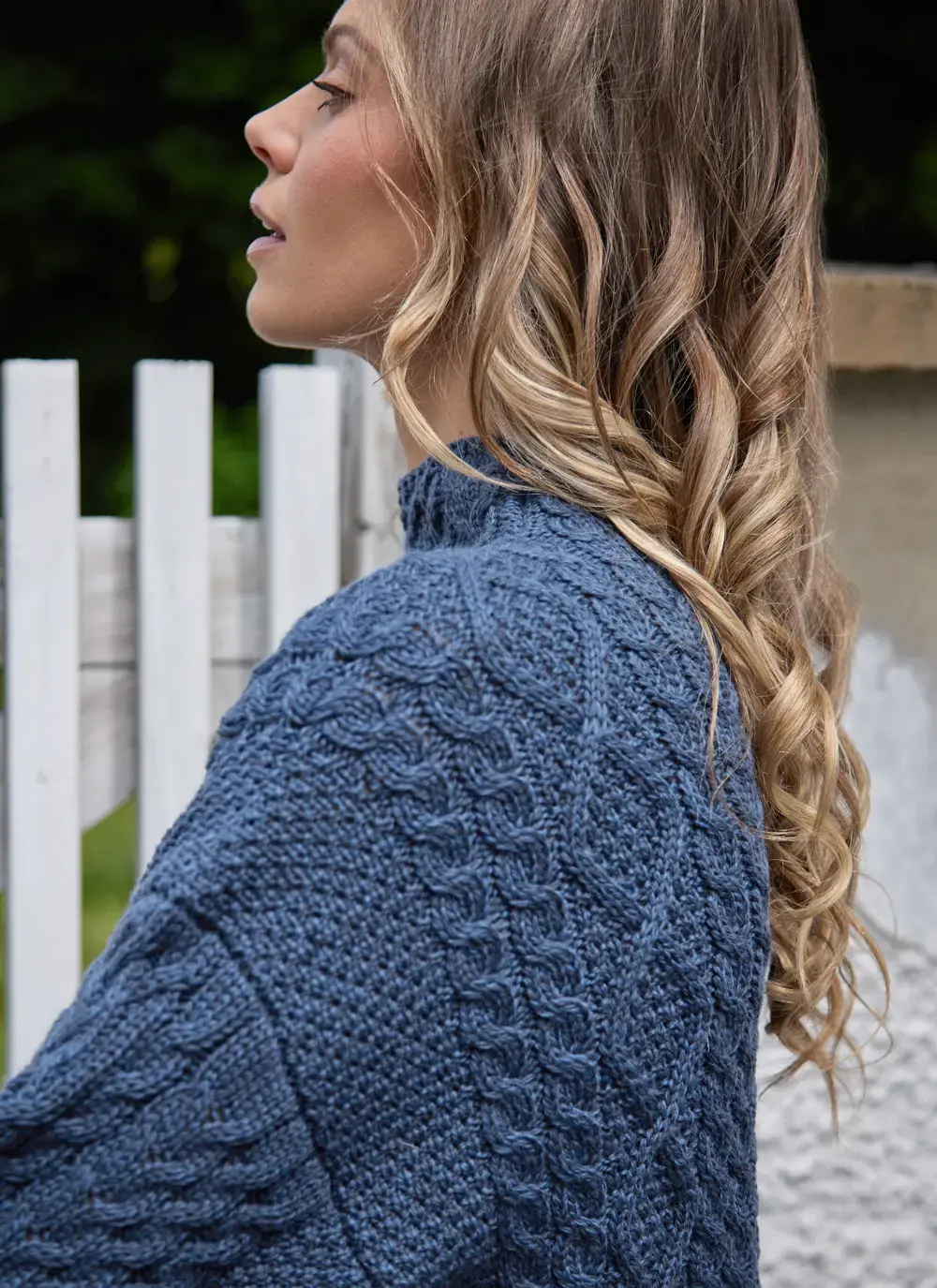 Ava Aran Funnel Neck Sweater
