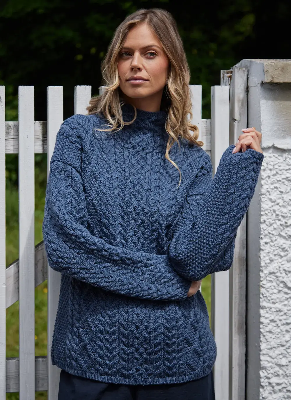 Ava Aran Funnel Neck Sweater