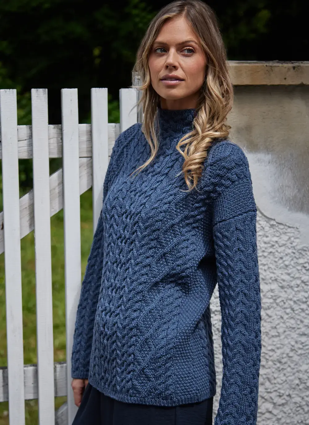 Ava Aran Funnel Neck Sweater