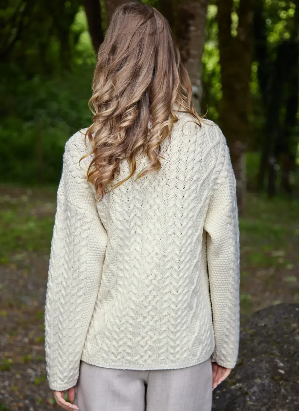 Ava Aran Funnel Neck Sweater