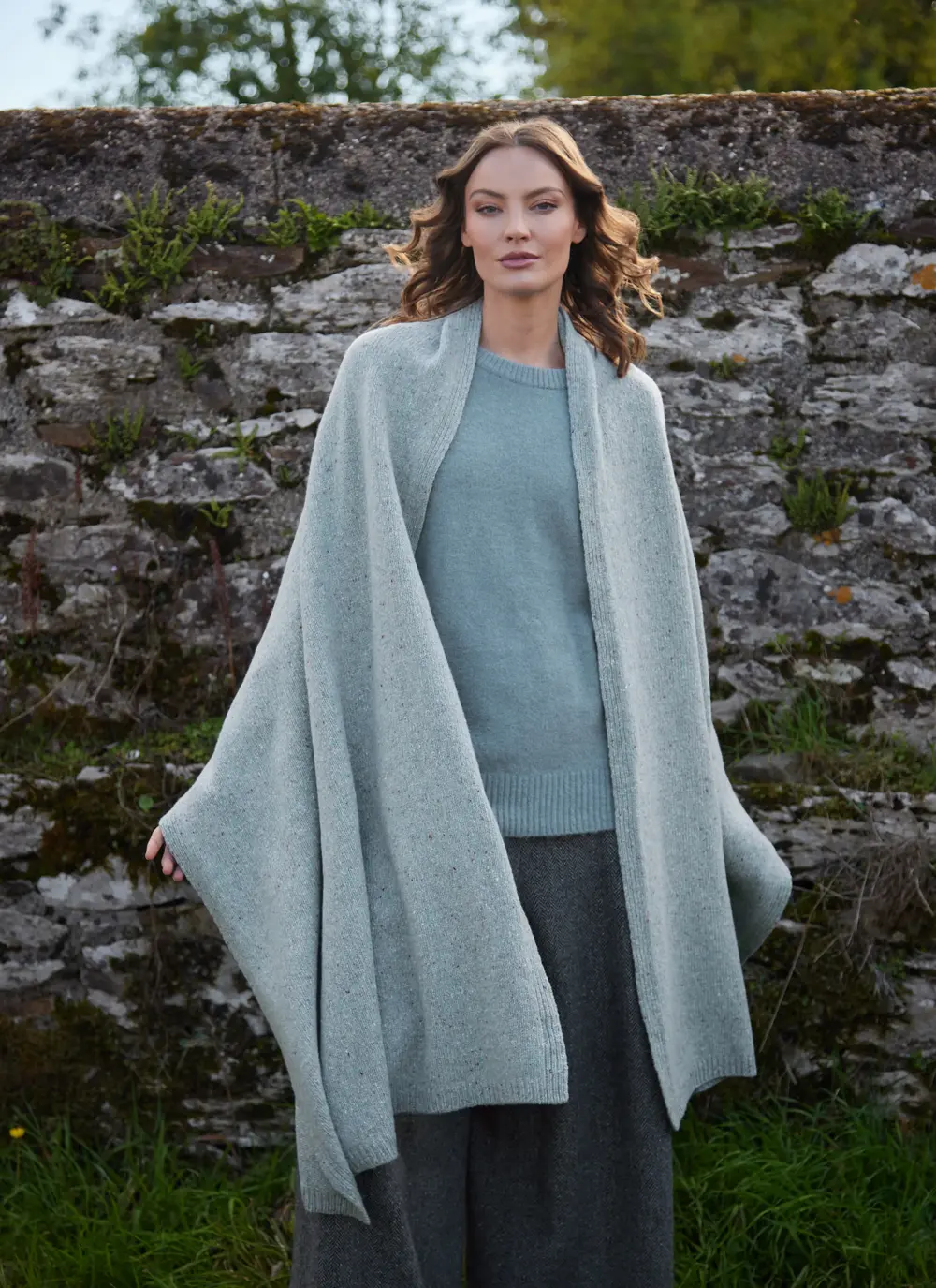 Personalized Cashmere/Wool Donegal Travel Wrap