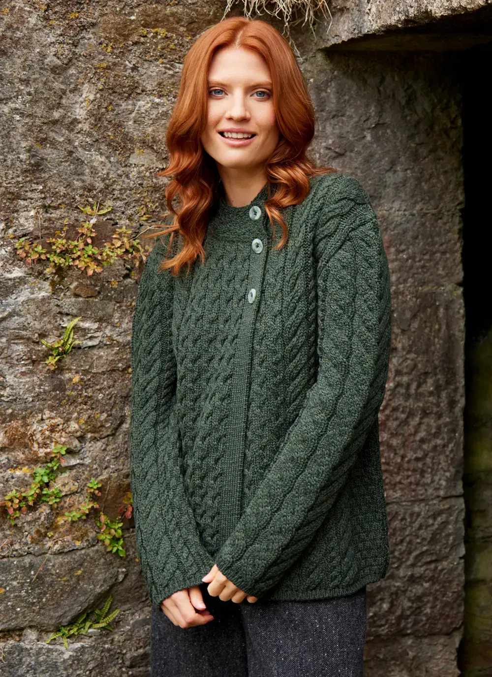 Personalized Erin Button Neck Cardigan 
