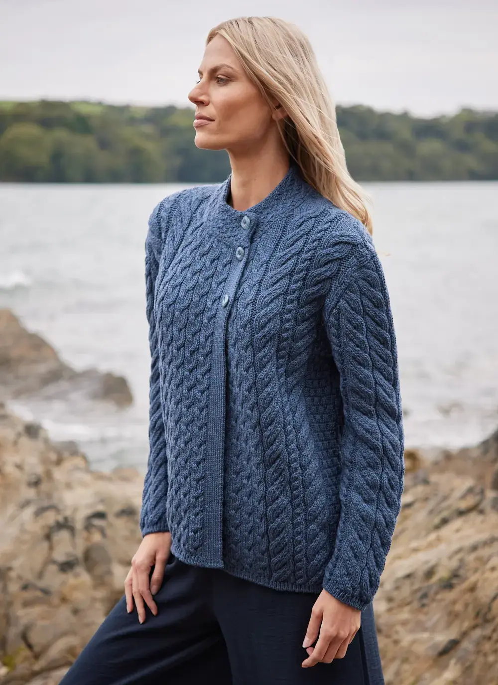 Personalized Erin Button Neck Cardigan 