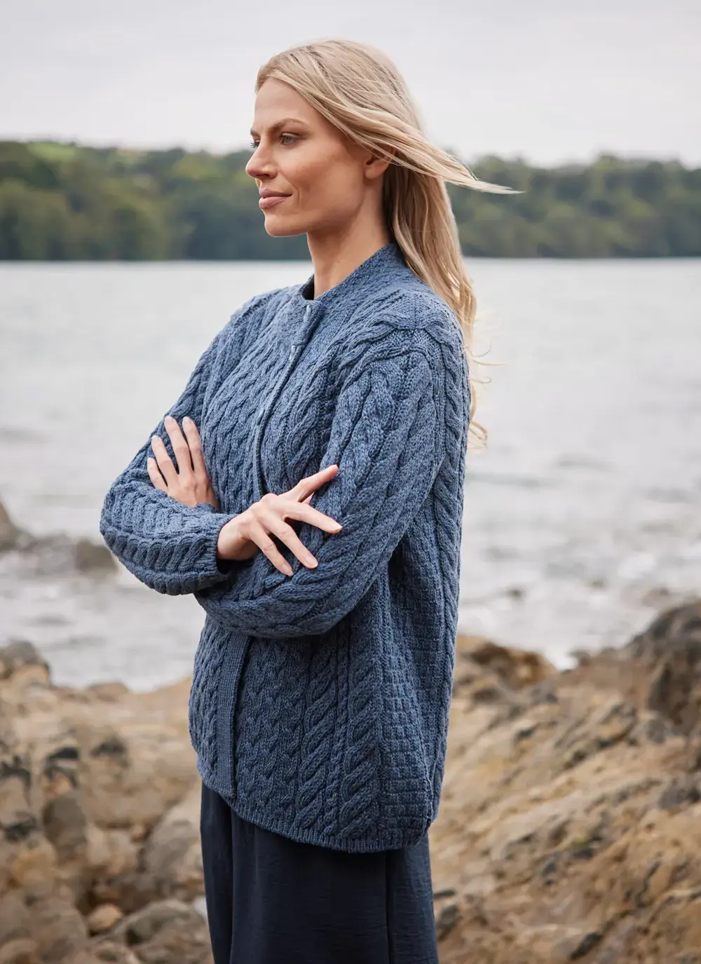 Personalized Erin Button Neck Cardigan 