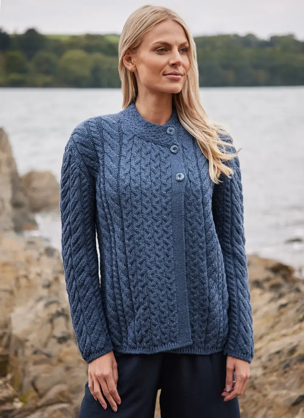 Personalized Erin Button Neck Cardigan 