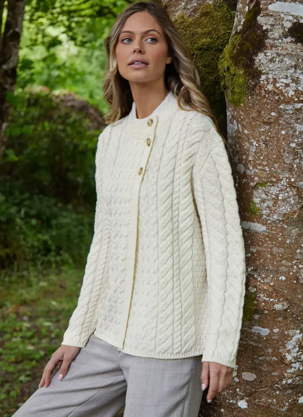Personalized Erin Button Neck Cardigan 