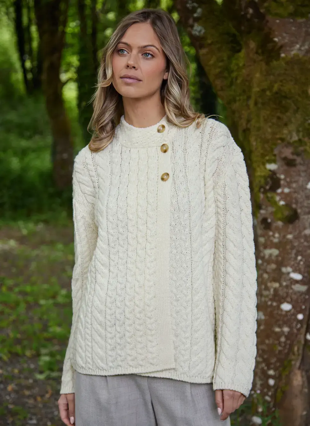 Personalized Erin Button Neck Cardigan 