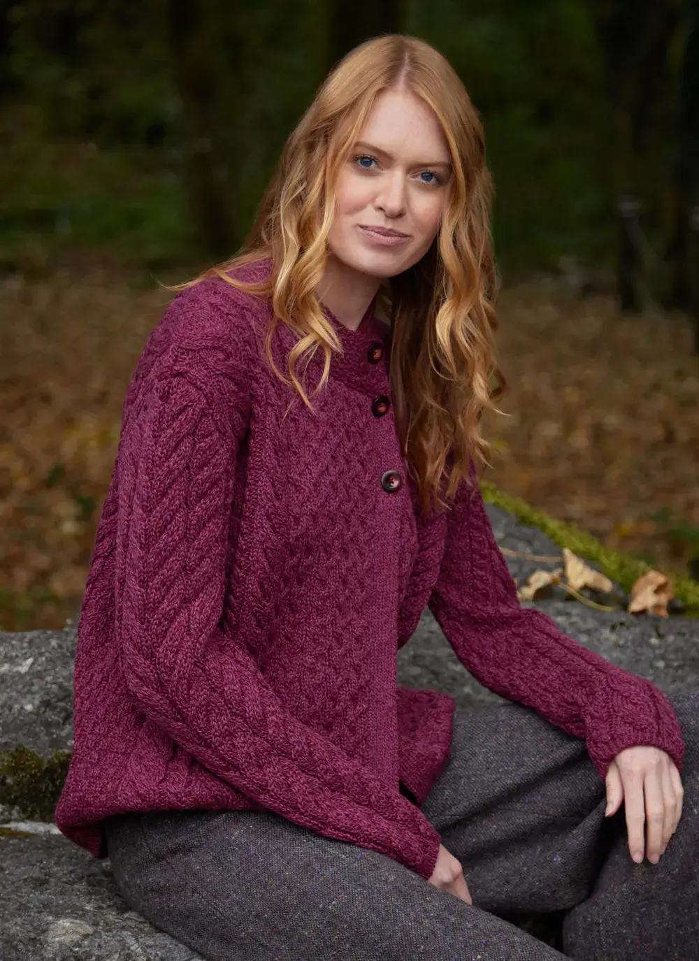 Personalized Erin Button Neck Cardigan 