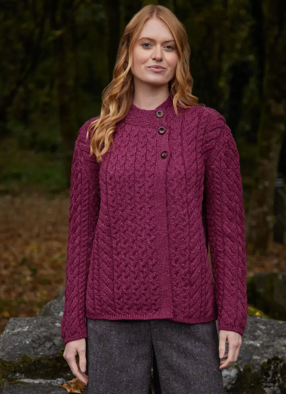 Personalized Erin Button Neck Cardigan 
