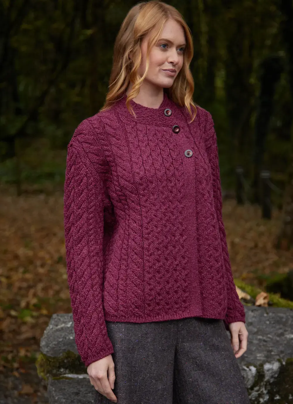 Personalized Erin Button Neck Cardigan 