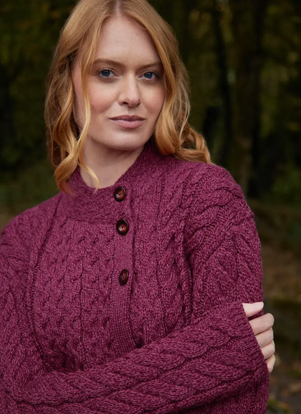 Personalized Erin Button Neck Cardigan 