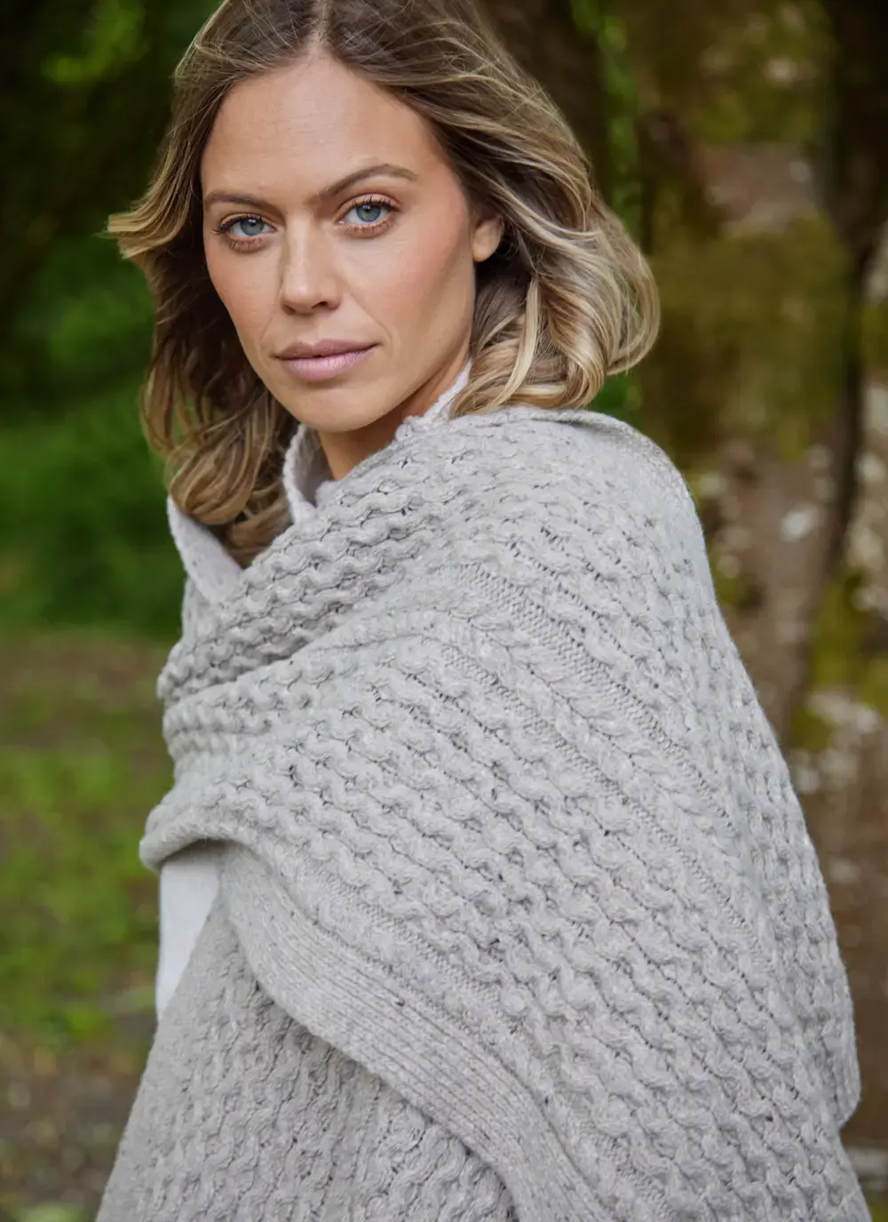 Cashmere/Wool Donegal Aran Blanket Scarf 
